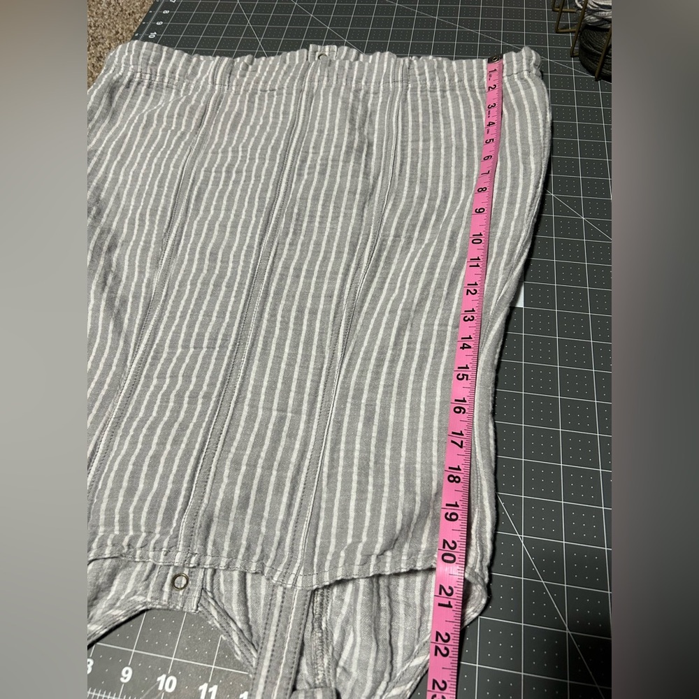 Free People Linen Overall Striped Mini Dress - Picture 11 of 11